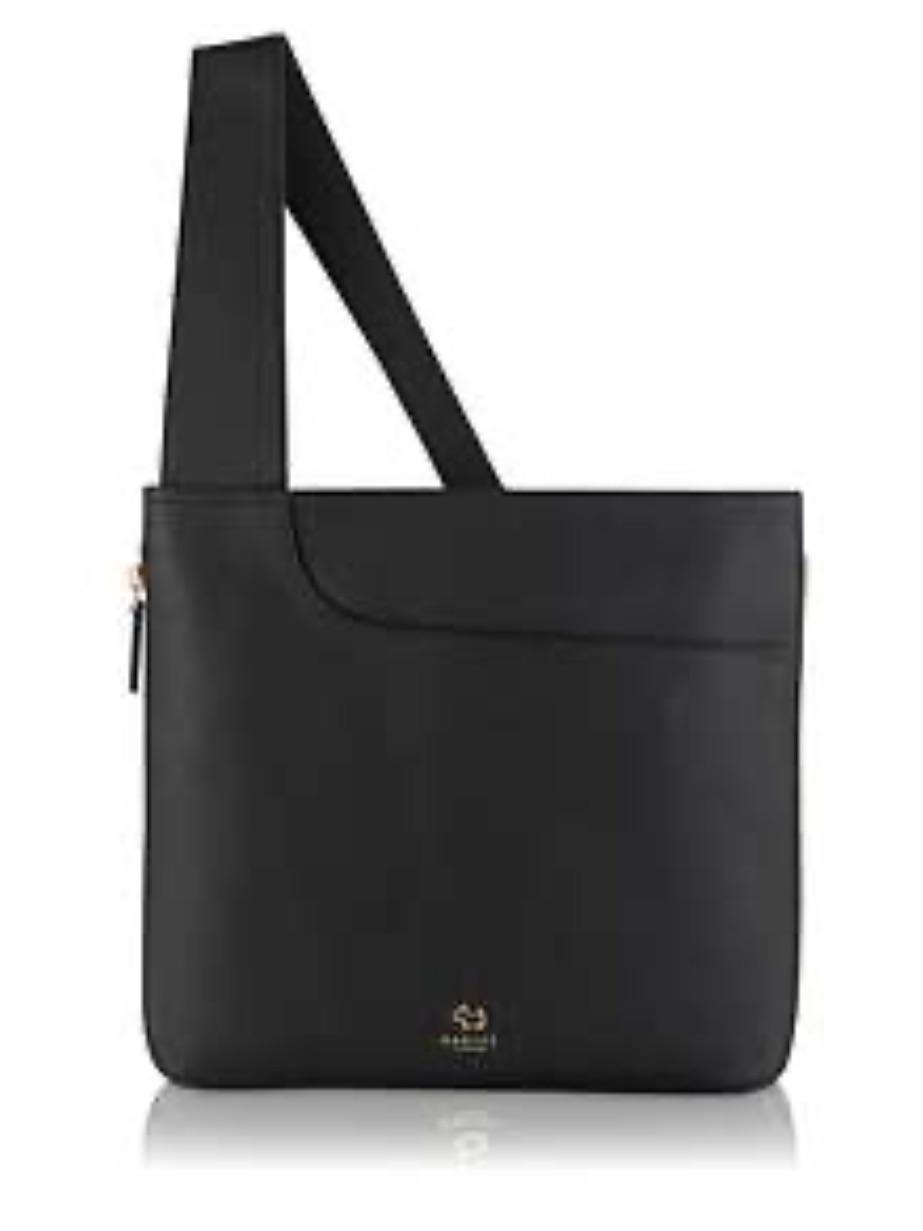 Radley London Black Leather Pockets Large Crossbody Bag Expandable